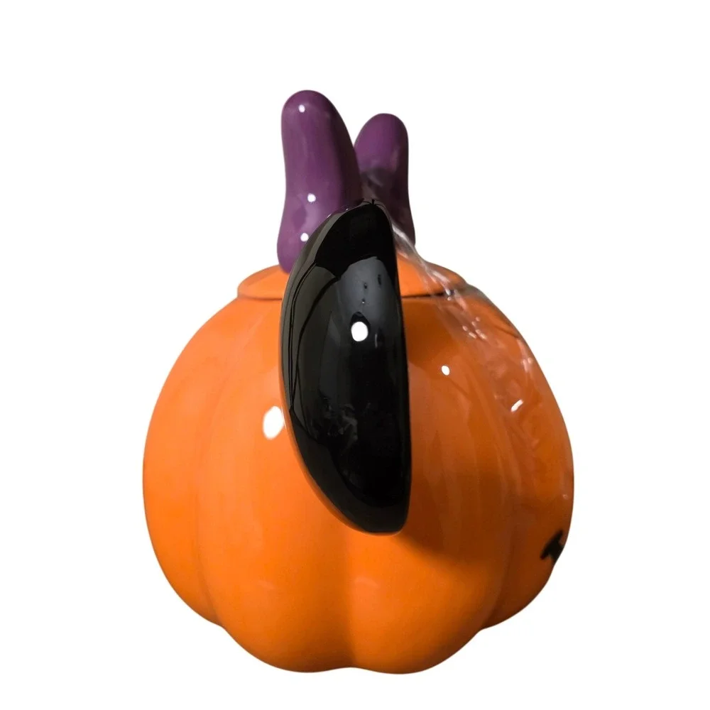 Disney Halloween Mickey & Minnie Mouse Pumpkin Ceramic Jar Cookie Jar Set